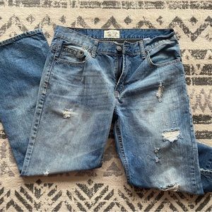 Aero distressed boot cut jeans